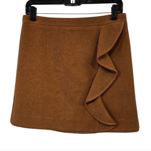 J. CREW Mercantile Carmel Color Skirt Accent Ruffle - Picture 1 of 6